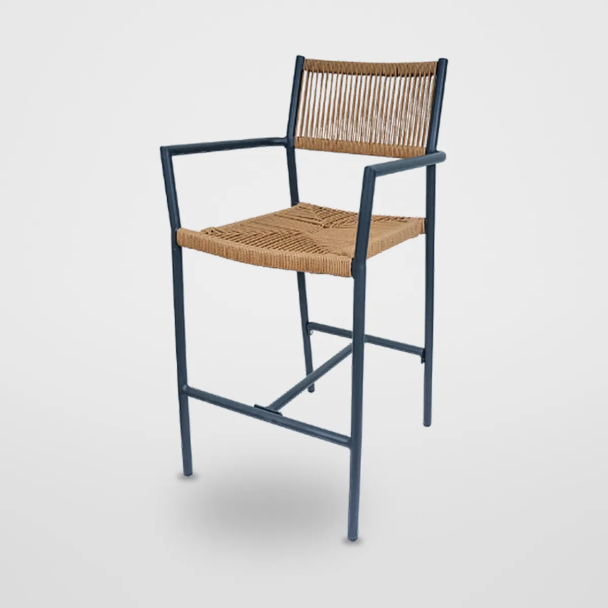 Fixed Rope-Weave Bar Stool CZ-B-070 – view 3