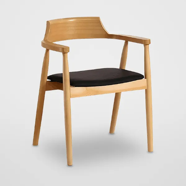 Solid Wood Leather Dining Chair CZ-D-036